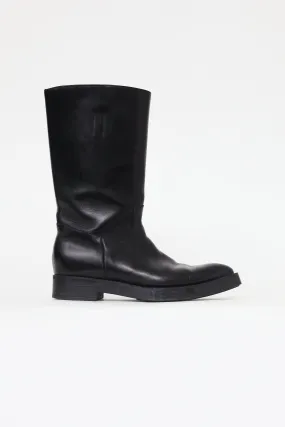 Black Leather Riding Boot